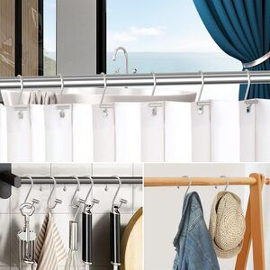 24 Nickel Shower Curtain Hooks – Rust Proof Metal Rings for Bathroom Rod